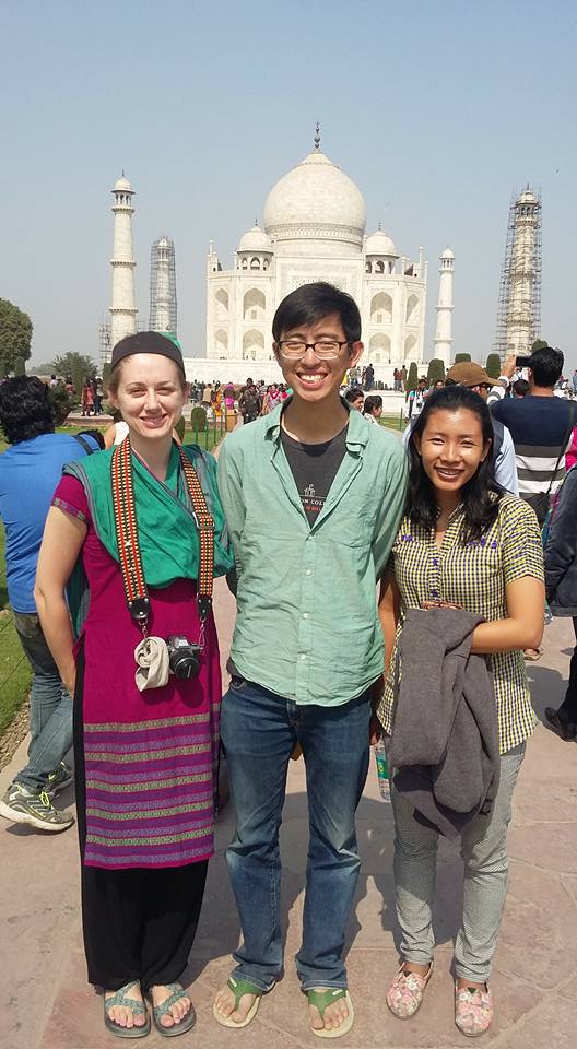 Karla Hovde, Derek Lee, Pavina  Hanthongxay at Taj Mahal